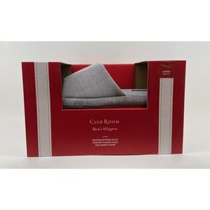 Club Room Men's Cushioned Slippers Bed Slides Chambray L 10-11 NEW